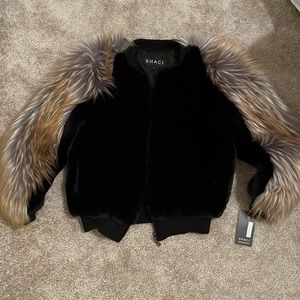 SHACI BLACK FAUX FUR JACKET NEW WITH TAGS